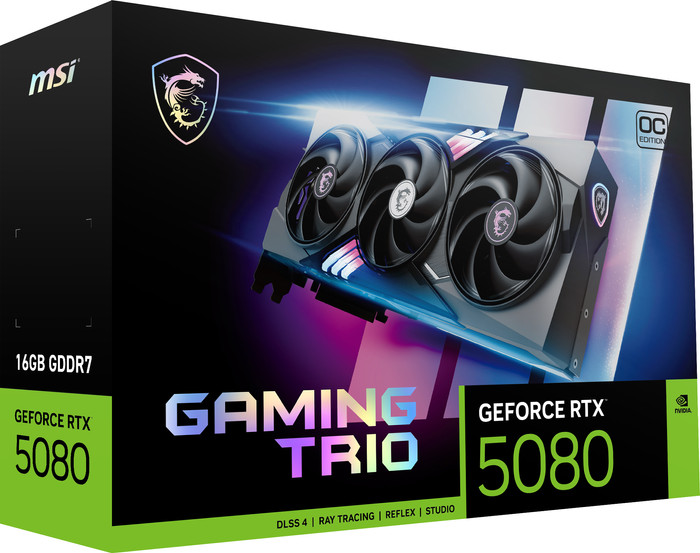 MSI GeForce RTX 5080 GAMING TRIO OC 16GB verpakking
