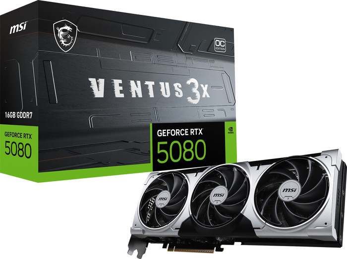MSI GeForce RTX 5080 VENTUS 3X OC PLUS 16GB verpakking