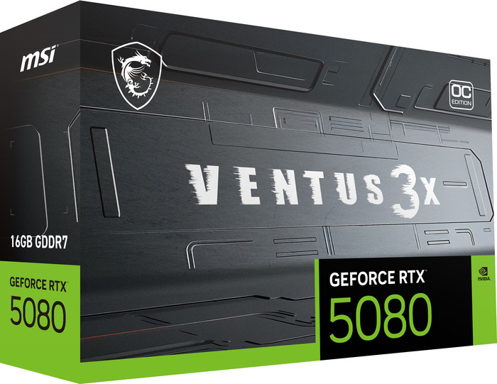 MSI GeForce RTX 5080 VENTUS 3X OC PLUS 16GB verpakking