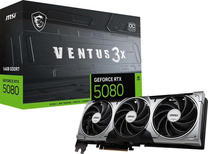 MSI GeForce RTX 5080 VENTUS 3X OC 16GB verpakking