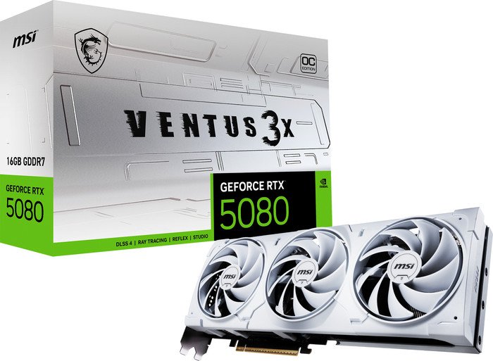 MSI GeForce RTX 5080 VENTUS 3X OC WHITE 16GB verpakking