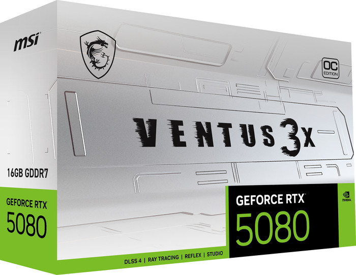 MSI GeForce RTX 5080 VENTUS 3X OC WHITE 16GB verpakking