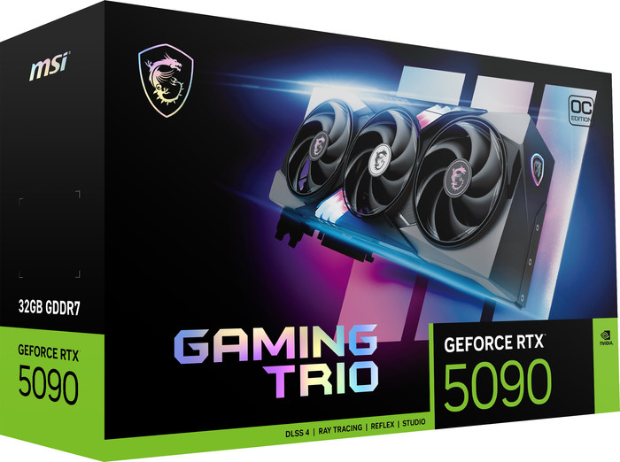 MSI GeForce RTX 5090 GAMING TRIO OC 32GB packaging