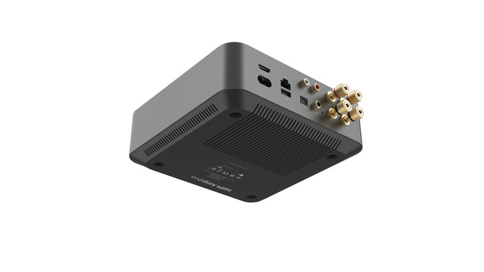 WiiM Amp Pro Grijs achterkant
