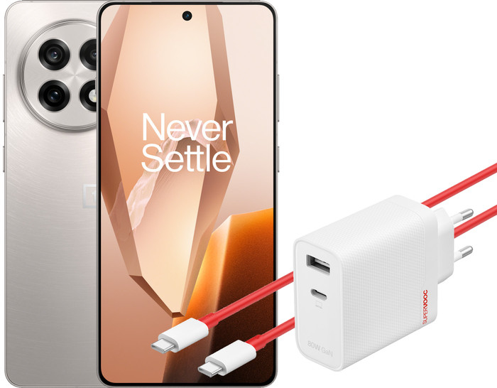 OnePlus 13R 256GB Wit 5G + OnePlus SuperVOOC Oplader 80W met 2 Poorten Main Image