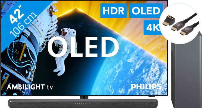 Philips 42OLED809 - Ambilight (2024) + Philips TAB6309 + BlueBuilt HDMI Kabel Main Image