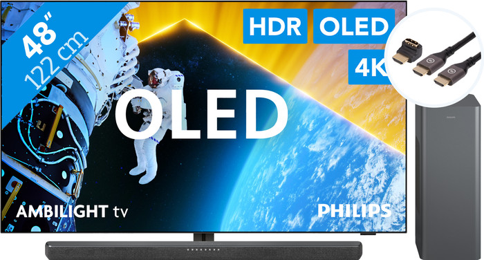 Philips 48OLED809 - Ambilight (2024) + Philips TAB6309 + BlueBuilt HDMI Kabel Main Image