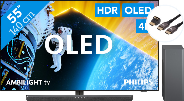 Philips 55OLED809 - Ambilight (2024) + Philips TAB6309 + BlueBuilt HDMI Kabel Main Image