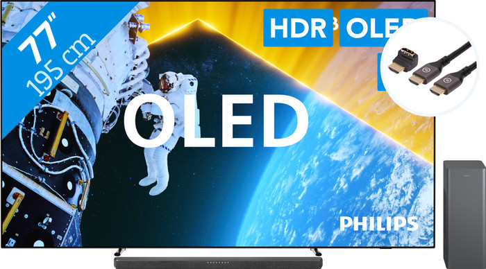 Philips 77OLED809 - Ambilight (2024) + Philips TAB6309 + BlueBuilt HDMI Kabel Main Image