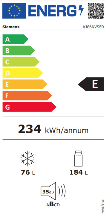 Siemens KI86NVSE0 energielabel