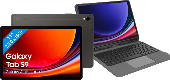 Samsung Galaxy Tab S9 11 inch 128 GB Wifi Zwart + BlueBuilt Toetsenbord Hoes QWERTY Main Image