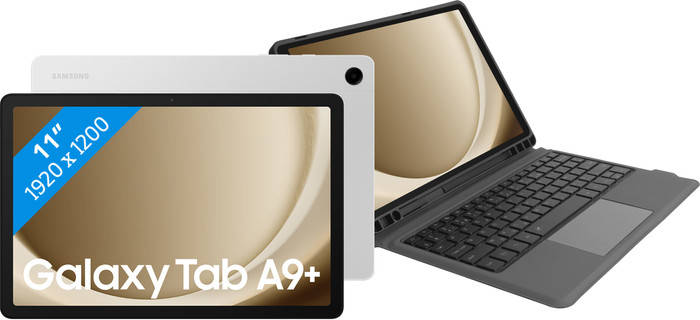 Samsung Galaxy Tab A9 Plus 11 Pouces 64 Go Wifi Argent + BlueBuilt Étui Clavier AZERTY Main Image