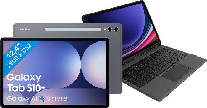 Samsung Galaxy Tab S10 Plus 12,4 Pouces 512 Go Wifi Gris + BlueBuilt Étui Clavier AZERTY Main Image