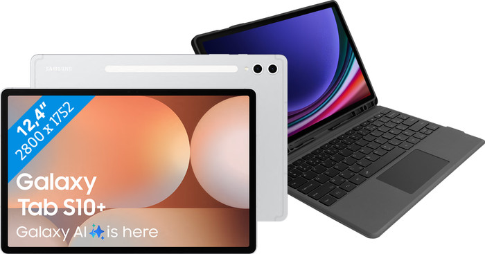 Samsung Galaxy Tab S10 Plus 12.4 inches 512GB WiFi Silver + BlueBuilt Keyboard Cover AZERTY Main Image