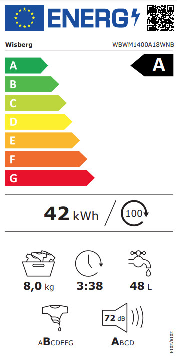 Wisberg WBWM1400A18WNB energy label