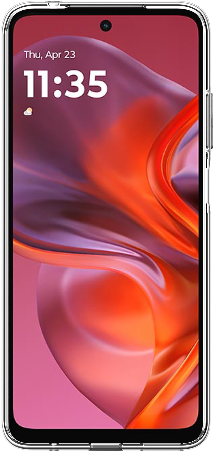 Just in Case Soft Design Motorola Moto E15 Back Cover Transparant voorkant