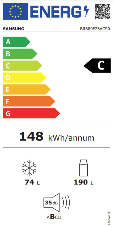 Samsung BRB80F26ACS0EF energielabel