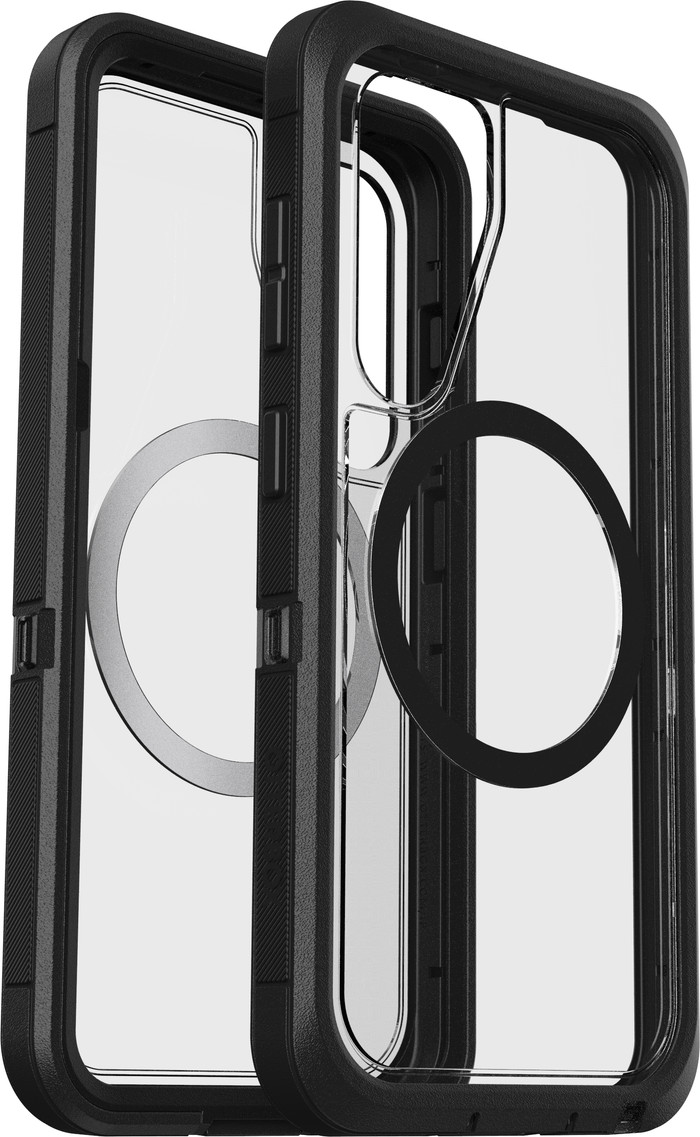 OtterBox Defender Samsung Galaxy S25 Back Cover with Magnet Transparent with Black Belt visual supplier