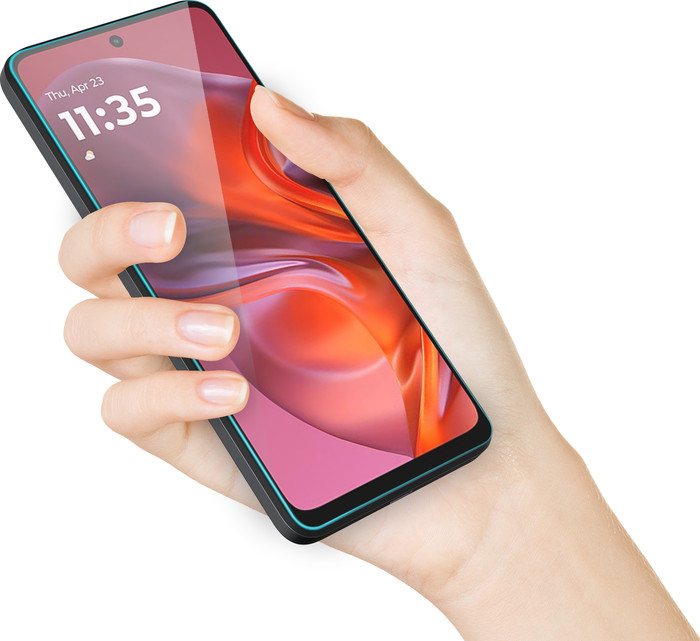 Motorola Moto G15 Power 256GB Grijs 4G + Just in Case Tempered Glass Screenprotector product in gebruik