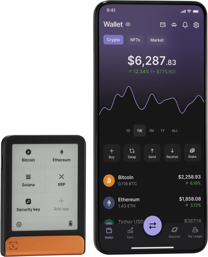 Ledger Flex BTC Oranje visual leverancier