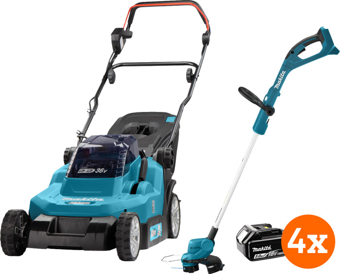 Makita DLM382PT2 incl. 5,0 Ah Accu (2x) + Makita DUR193Z + 5,0 Ah 18V Accu (2x) Main Image