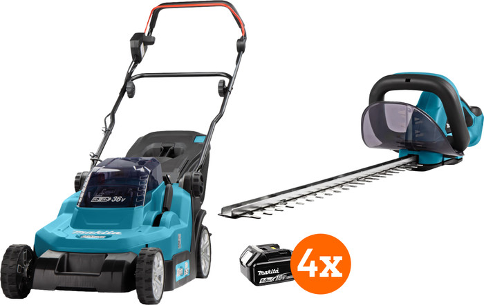 Makita DLM382PT2 incl. 5,0 Ah Accu (2x) + Makita DUH523Z + 5,0 Ah 18V Accu (2x) Main Image