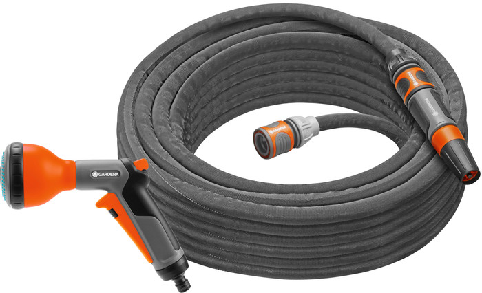 Gardena Textielslang Liano Life 15m Set + Gardena Classic Multifunctionele Broes Main Image
