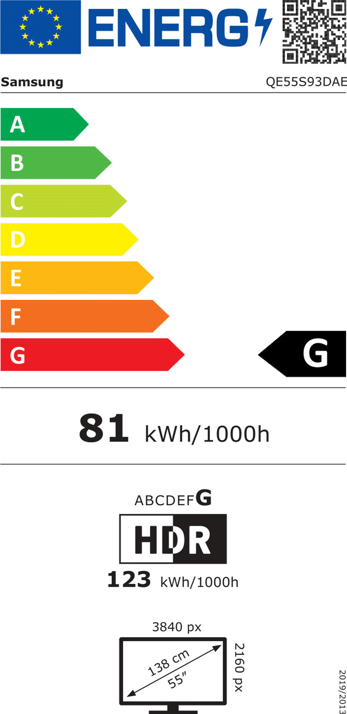 Samsung OLED 4K 55S93D (2024) energielabel