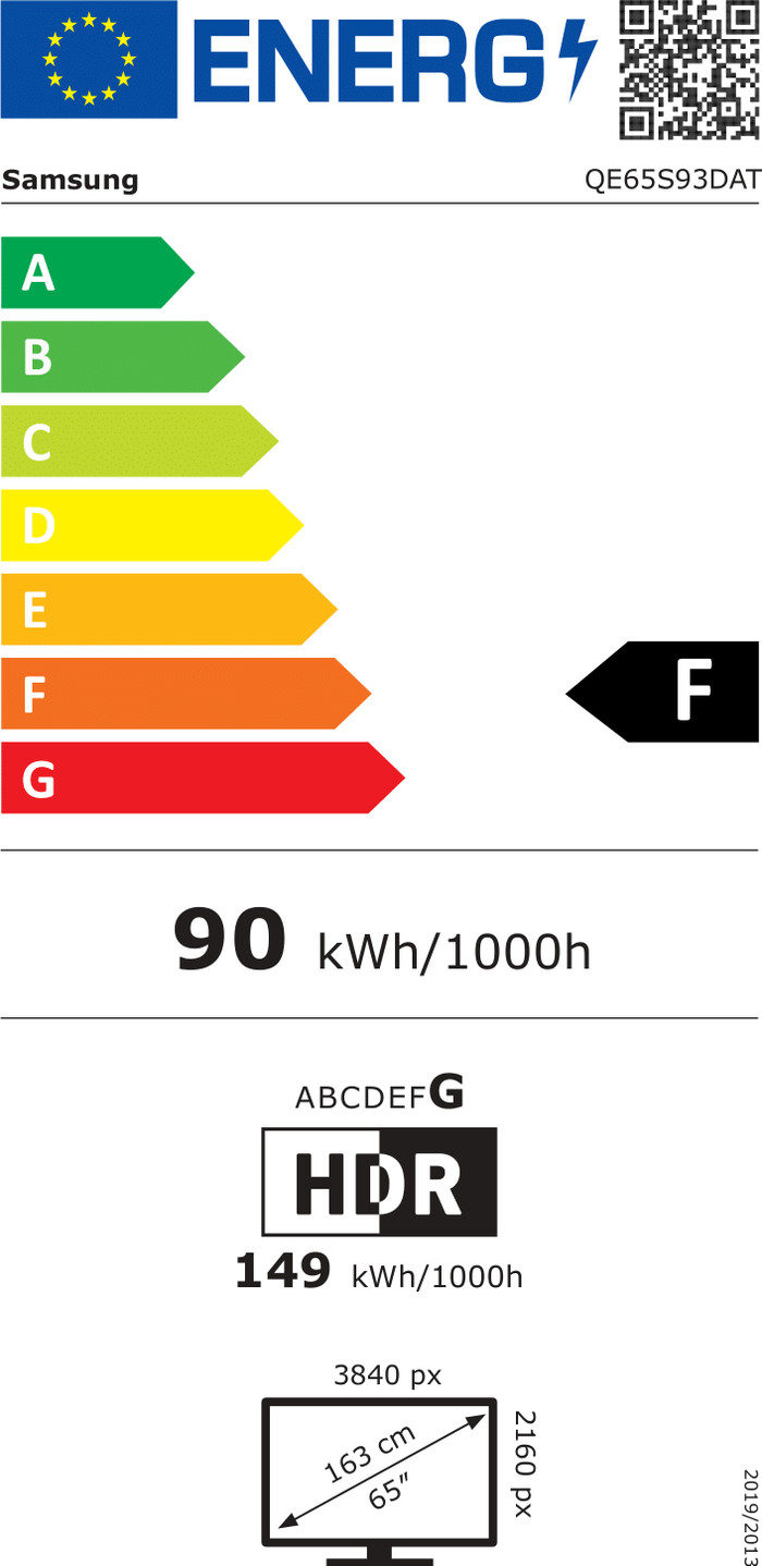 Samsung OLED 4K 65S93D (2024) + Samsung HW-S700D Zwart (2024) energielabel