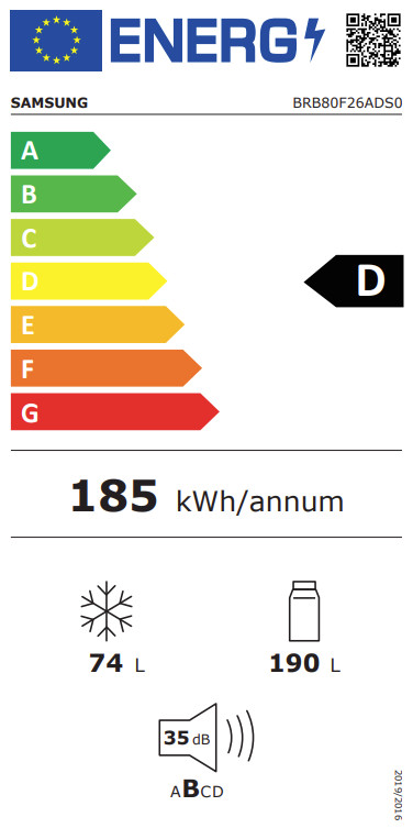 Samsung BRB80F26ADS0EF energy label