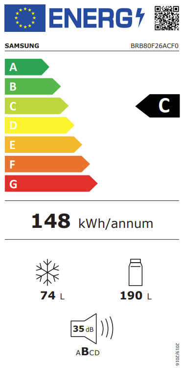 Samsung BRB80F26ACF0EF classe énergétique