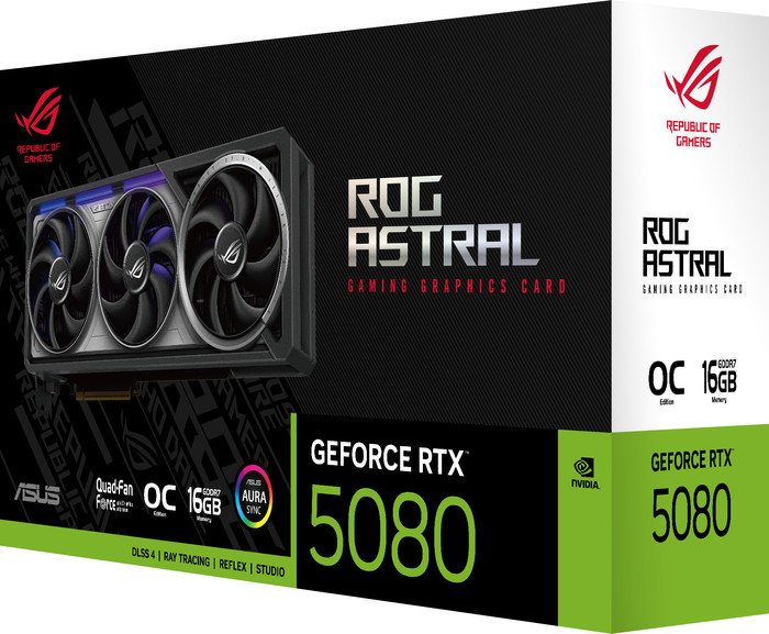 ASUS ROG Astral GeForce RTX 5080 OC 16GB verpakking