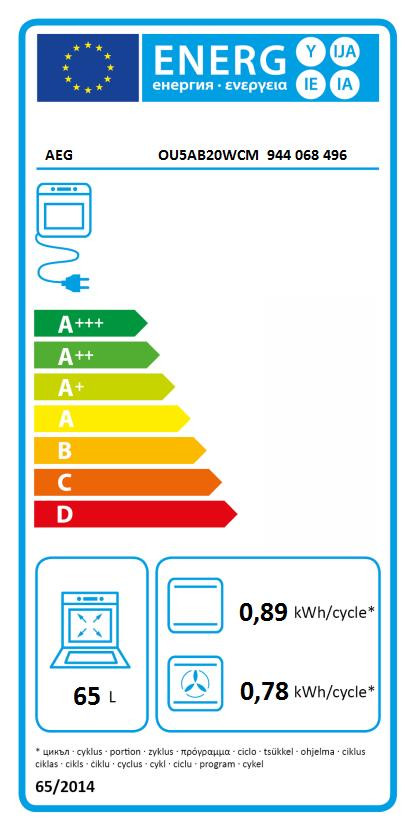 AEG OU5AB20WCM SurroundCook energielabel