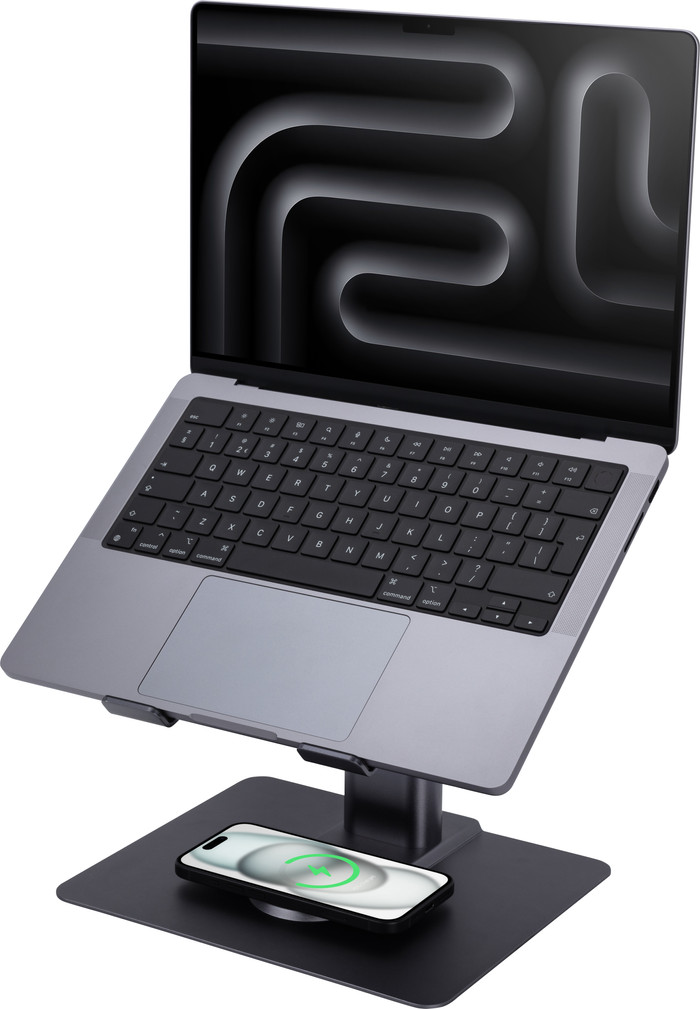 BlueBuilt Support Réglable pour PC Portables avec Chargeur Sans Fil 10 - 17 Pouces Main Image