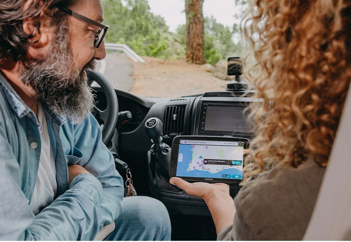 TomTom GO Camper Max World + Premium Pack product in use