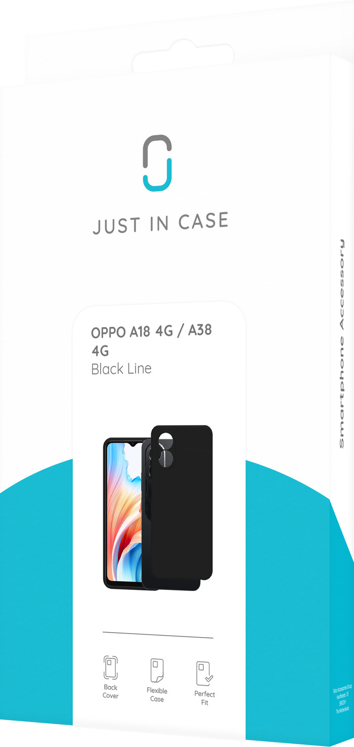 Just in Case Soft Design Oppo A38 4G / A18 4G Back Cover Zwart verpakking