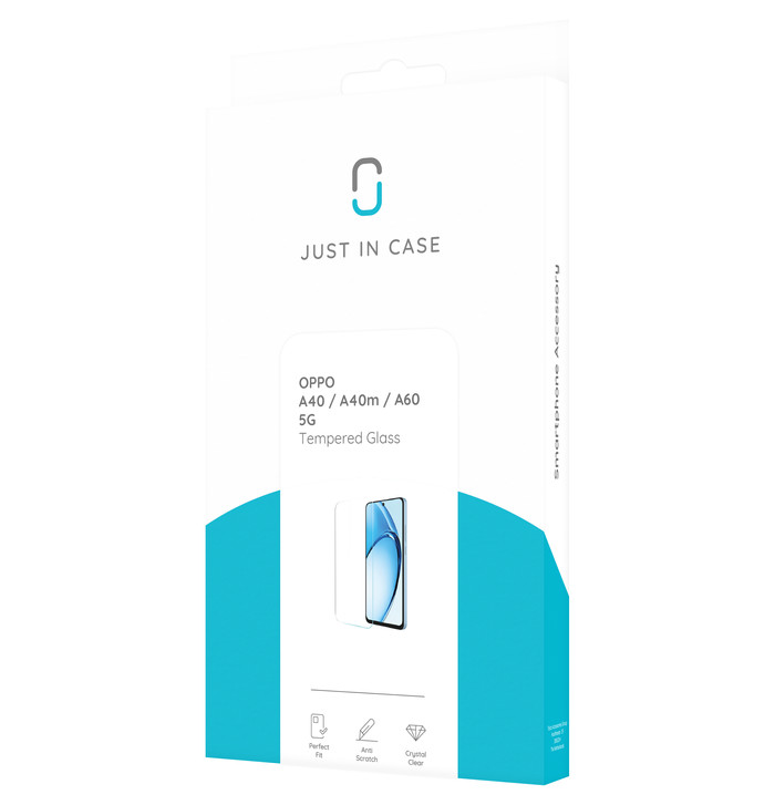 Just In Case Tempered Glass Oppo A40/A40m/A60 5G Screenprotector verpakking