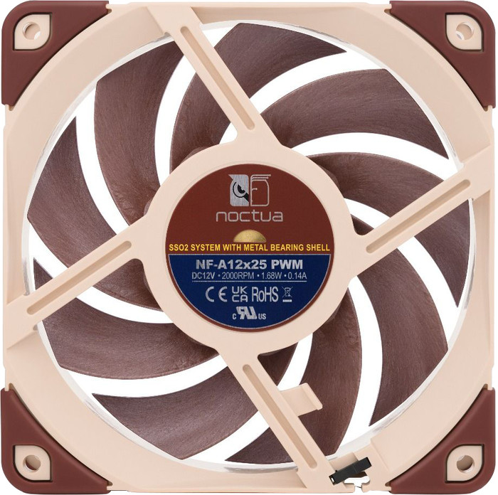 Noctua NF-A12x25 PWM Brun - Single Fan arrière