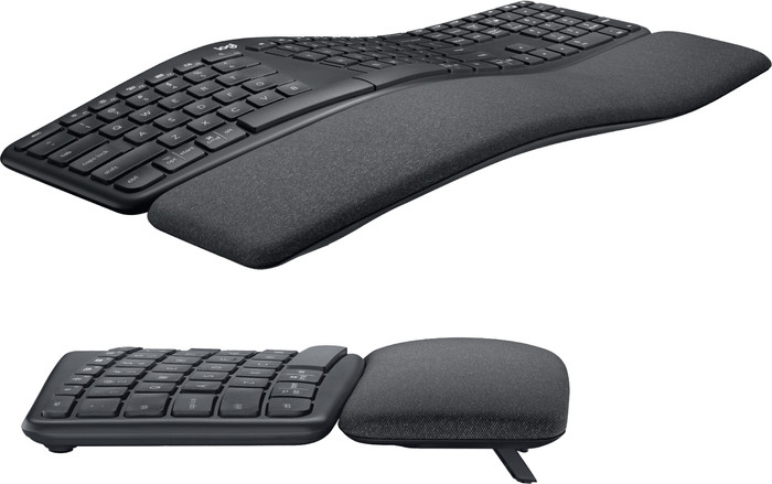 Logitech K860 Ergonomisch Draadloos Toetsenbord QWERTY + Logitech MX Master 3S linkerkant