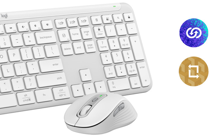 Logitech MK950 Signature Slim Draadloze Toetsenbord en Muis Combo Qwerty Wit visual leverancier