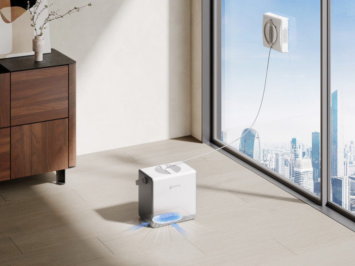 ECOVACS WINBOT W2 PRO OMNI product in use