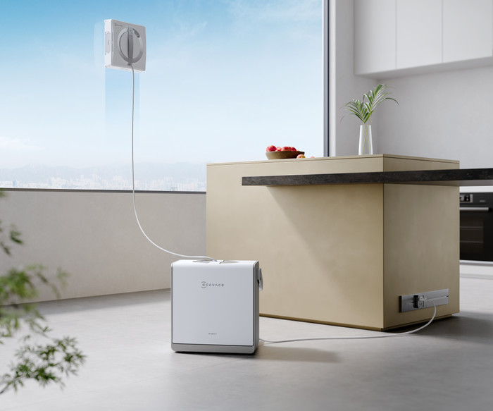 ECOVACS WINBOT W2 PRO OMNI product in use