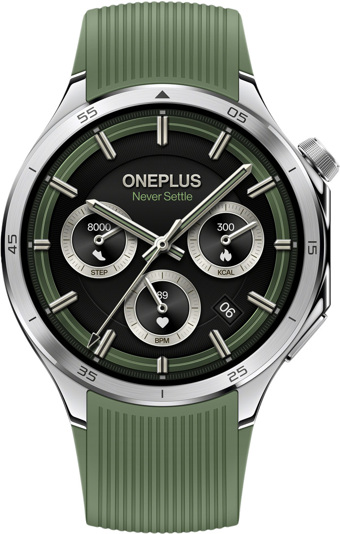 OnePlus Watch 3 Silver/Green front