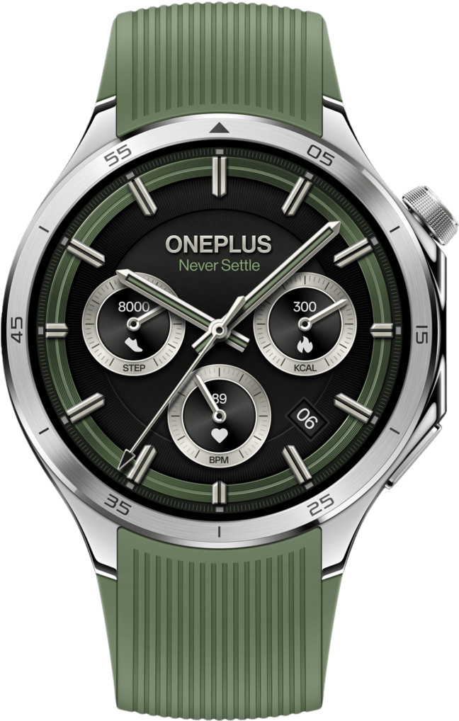 OnePlus Watch 3 Silver/Green front