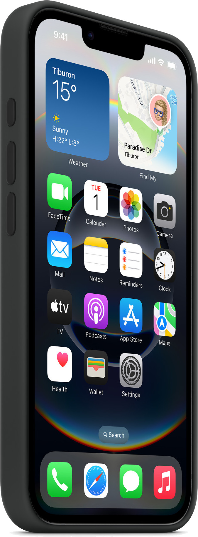 Apple iPhone 16e Back Cover Zwart achterkant