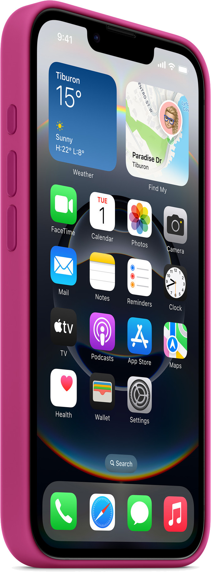 Apple iPhone 16e Back Cover Fuchsia arrière