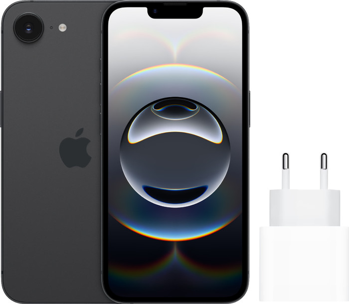 Apple iPhone 16e 128GB Zwart + Apple Snellader Main Image