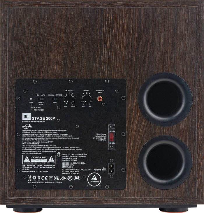 JBL Stage 200P Zwart achterkant