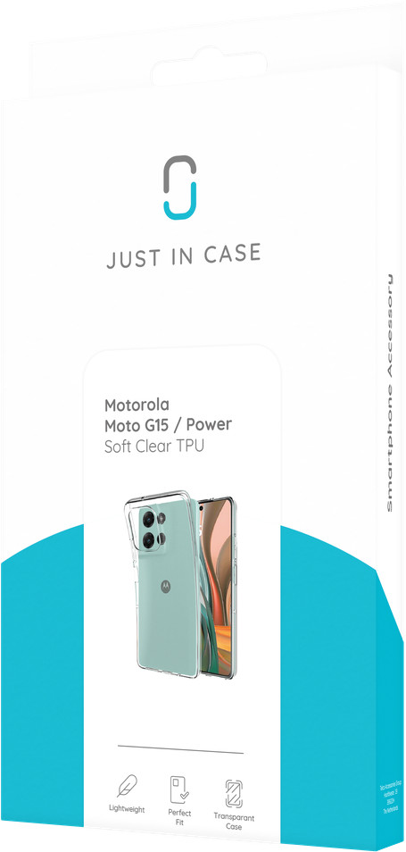 Just in Case Soft Design Motorola Moto G15/ G15 Power Back Cover Transparent packaging