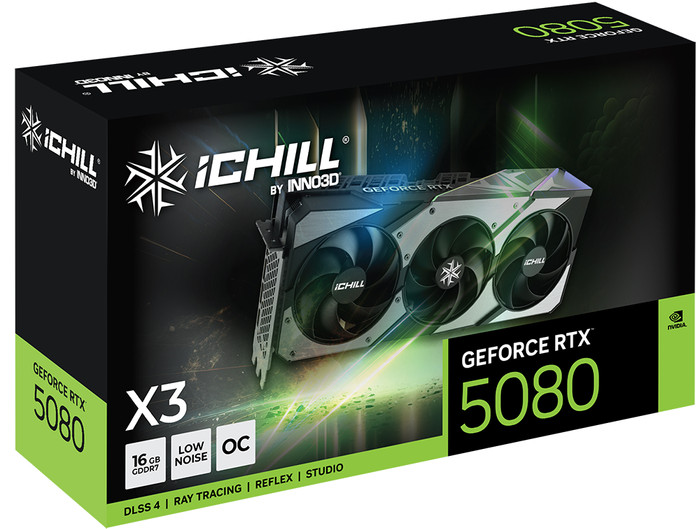 INNO3D GeForce RTX 5080 ICHILL X3 16GB verpakking